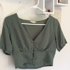 L.A. HEARTS short sleeve button front top